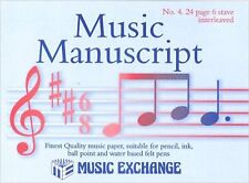 Music Manuscript Paper No 4 24 Page 6 Stave Theory Notation Book Pad S157 #p