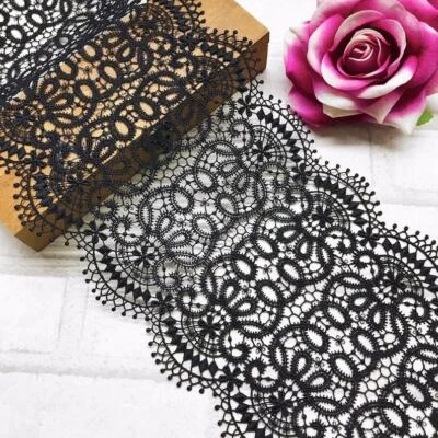 Borde de encaje de guipur hueco vintage adornos de encaje para decoración de vestidos decoración del hogar Foto 1 de 4