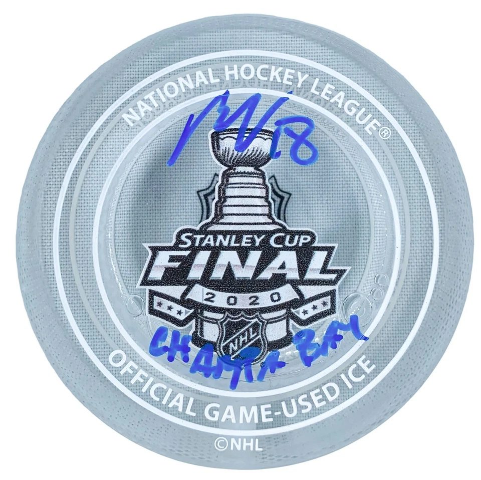 Ondrej Palat autograph inscribed Stanley Cup Game Used Ice puck TB Lightning JSA - Image 1 of 3