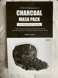 Charcoal mask pack By NATURE, pore detoxifying cleansing, 5PK - Picture 1 of 2