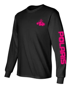 POLARIS ATV Long Sleeve Tshirt BLACK or NAVY Many Design Color RZR Sportsman ACE - Picture 1 of 12