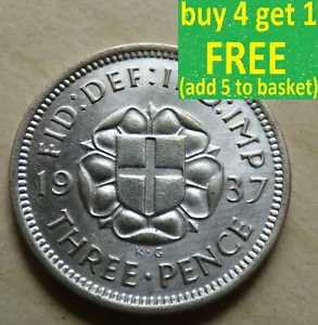 George VI Threepence 3D Silver Ag Coins Choose your date from 1937-1944 - Picture 1 of 53