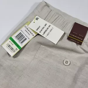 Cubavera Men's Lounge Pants 122 Natural Linen Beige Size Large 36-38 / 32 inseam - Picture 1 of 8
