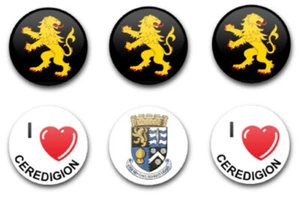 25 MM 1 ZOLL KNOPFABZEICHEN CEREDIGION X6 - Bild 1 von 1