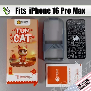 Screen Protectors for iPhone 16 Pro Max - 3 Pack Privacy Glass w/ Frame | FUNCAT - Picture 1 of 10