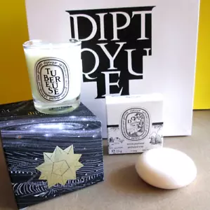 VINTAGE DIPTYQUE PERFUME SET TUBEREUSE CANDLE 35G 1.23 DOSON SOAP 25G 0.9 RARE - Picture 1 of 7