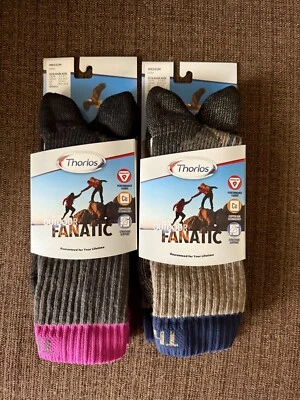 NEW Bundle of 2 THORLOS OUTDOOR FANATIC Unisex Medium Crew Socks - Image 1 of 4