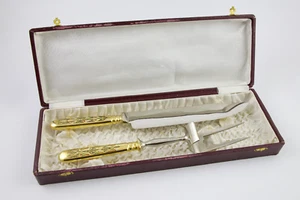 Juego Tallado Carne Joyas De Toledo Madrid España Vintage -Mangos Tono Dorado Ornamentado - Imagen 1 de 18