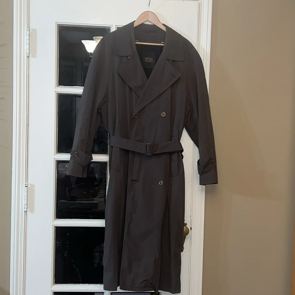 Серый XL Newport Harbor длинный Тренч шерсти вкладыш двубортный подпоясанный - Изображение 1 из 4