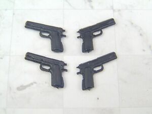 Custom Weapons 1:12 Scale 6" COLT M1911 .45 Handguns Pistols Arsenal Pack 4 PCS