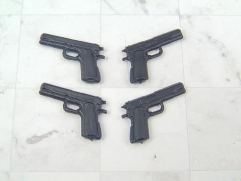 Custom Weapons 1:12 Scale 6" M1911 .45 Handguns Pistols Arsenal Pack 4 PC LOT Cover