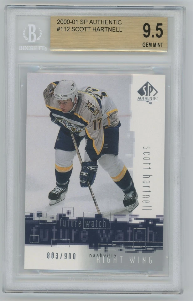 2000-01 UD SP Authentic Scott Hartnell Future Watch /900 Rookie #112 BGS 9.5 Gem - Image 1 of 1