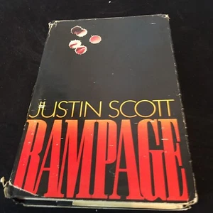 Rampage by Justin Scott 1985 HCDJ Vintage Thriller - Imagen 1 de 8