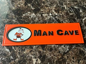 Cleveland Browns Man Cave Sign Mint Condition 6.75" by 23" Wood Sign - Picture 1 of 1
