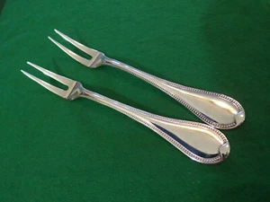 Robbe & Berking FRANZÖSISCH PERL Vorleger Paar Fleischgabeln Silber 150er TOP !! - Picture 1 of 2