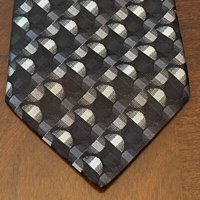 Vintage Murano Black Hand Made 100% Silk Men’s Neck Tie Made In USA - Image 1 of 4