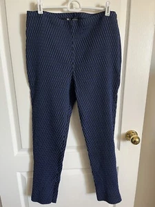 Karen Kane Blue & Black Fun Pants Size 12 Zips On The Side Very Nice - Picture 1 of 9