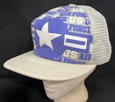 Vtg US Air Force Mesh Trucker Snapback Hat All Over Print Logo Military Cap NWT