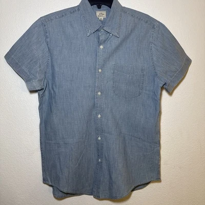 J Crew Blue Button Shirt Jean Style Mens Size Medium - Image 1 of 4
