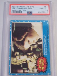 1977 O-Pee-Chee Star Wars See Threepio and Princess Leia  # 51 PSA 8 NM-MT - Picture 1 of 4