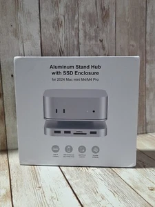Aluminum Stand Hub with SSD Enclosure, Docking Station for Mac Mini M4/M4 Pro... - Picture 1 of 3