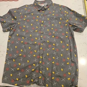 Marvel Deadpool Tacos & Swords Shirt Mens Extra Large Button Up Short Sleeve  - Picture 1 of 7