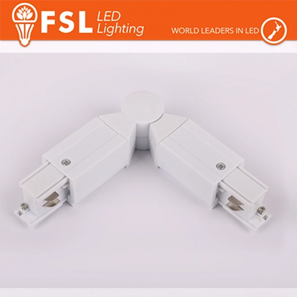 Connettore L Regolabile Binario Trifase FSL Bianco Compatibile Universale - Immagine 1 di 1