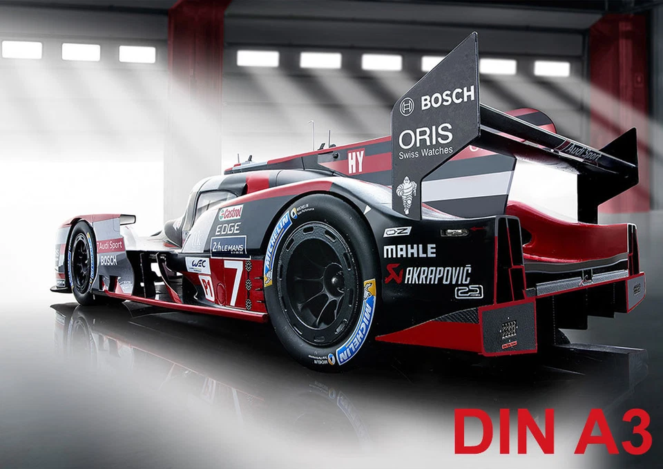 Voiture culte art Audi R18 e-tron vainqueur 24h du Mans 2016 ART-PRINT DIN A3 - Photo 1/1