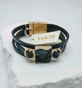 SAACHI LEATHER DRUZY QUARTZ MAGNETIC BRACELET - Picture 1 of 8