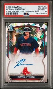 2023 1st Bowman cromo refractor atómico automático Roman Anthony PSA 10 RC/100 novato - Imagen 1 de 2