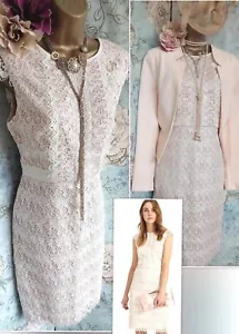 Phase eight ally cameo Ivory Crochet lace mother wedding dress jacket outfit 12 - Picture 1 of 23