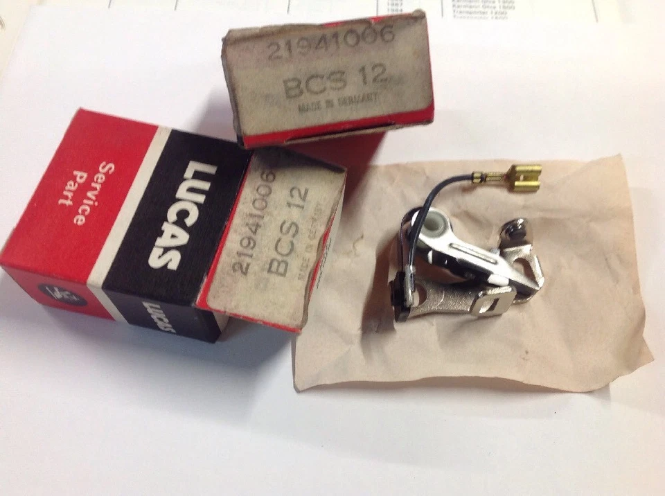 Volkswagen VW 66-67 Karmann Ghia 1964-67 Nuevo de Lote Antiguo Puntos de Encendido “Hecho en Alemania” Foto 1 de 4