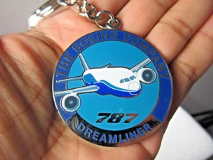 The Boeing Company 787 Dreamliner airline airplane promo ad metal fob keychain - Picture 1 of 6