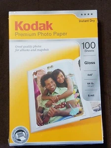 New Kodak Premium Photo Paper 100 Sheets Gloss 4 x 6" Instant Dry - Picture 1 of 4