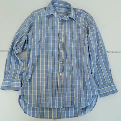 Camisa CHARLES TYRWHITT 16 azul a cuadros de algodón con botones para hombre - Imagen 1 de 4