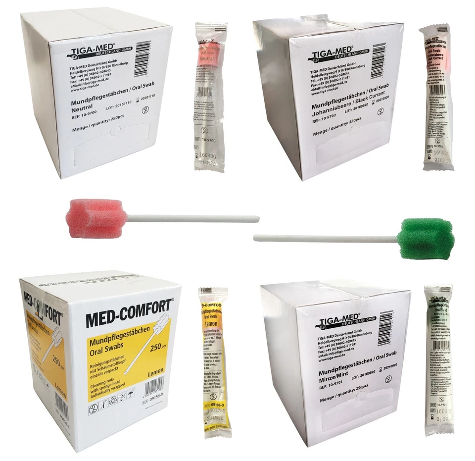 Mundpflegestäbchen Wattestäbchen Lemon Johannisbeere Minze Neutral Sticks n.Wahl - Bild 1 von 2