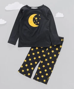 Funkrafts Moon & Star Print Night Suit/Sleepwear/Lounge Wear for Kids Navy Blue - Picture 1 of 7