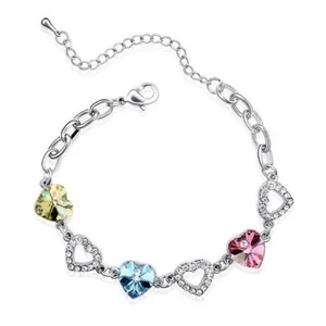 Amazing Bracelet Hand Chain Charm Beautiful Jewelry with 100% Swarovski Crystals - Picture 1 of 6