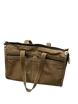 Винтажный Lee Stemer холст сумка с короткими ручками Дамская сумка для Ronay молнии заклепки 50-х 60-х - Изображение 1 из 4