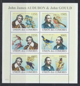 COMOROS 2008 BIRD STAMPS JOHN JAMES AUDUBON & JOHN GOULD MNH - BIRDL743 - Picture 1 of 1