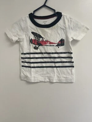 Carter's Baby мальчиков самолета 100% хлопок коротким рукавом рубашка черный красный белый 9 M - Изображение 1 из 4