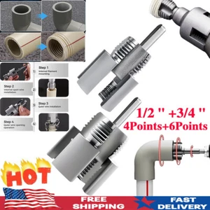 Integrated Internal & External Pipe Threading-Tool, PVC Pipe Threader Kit USA - Picture 1 of 16