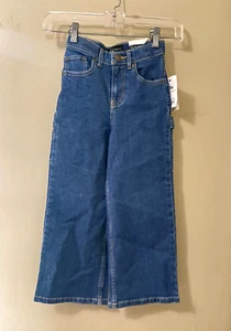Free Assembly Girls Carpenter Jeans Size 5 Wide Leg Medium Wash Blue NWT - Picture 1 of 6