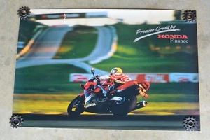 Honda Finance Team Honda Poster Shop Sign Street Bike Ride In Red Ad 4460 Z5 - Picture 1 of 8