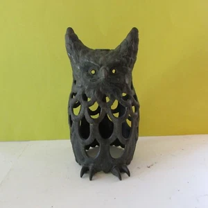 VINTAGE JAPANESE CAST IRON OWL LANTERN / TABLE DECOR - Picture 1 of 9