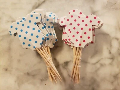 男宝宝女宝宝性别揭示婴儿淋浴派对蛋糕装饰蛋糕挑选24件 — 第 1/4 张图片