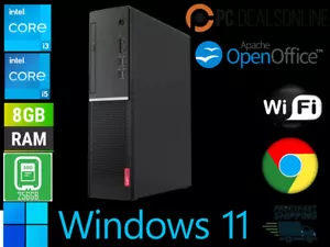 Lenovo PC intel Core i3 i5 7th Gen 8GB RAM 256GB SSD Windows 11 Wifi Office - Picture 1 of 4