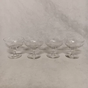 Vasos bajos de Sherbet Tiffin Franciscan Marie 4 vástagos de cristal grabados #018 3,5" de alto - Imagen 1 de 4