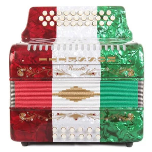Rossetti 31 Button Accordion 12 Bass GCF Mexican Flag - Picture 1 of 5