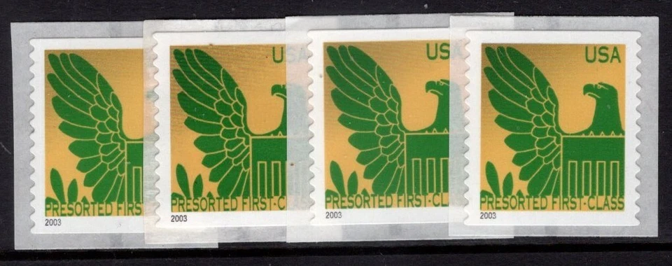 EE. UU. 2003 NH 3801 águila verde sobre oro 4 sellos individuales 3801 x4 - envío gratuito a EE. UU. Foto 1 de 1